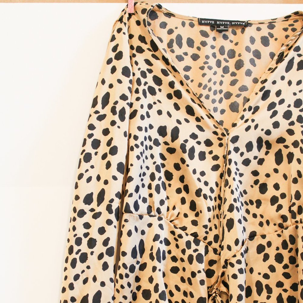 HYFVE Front-Closing Animal Print Blouse
